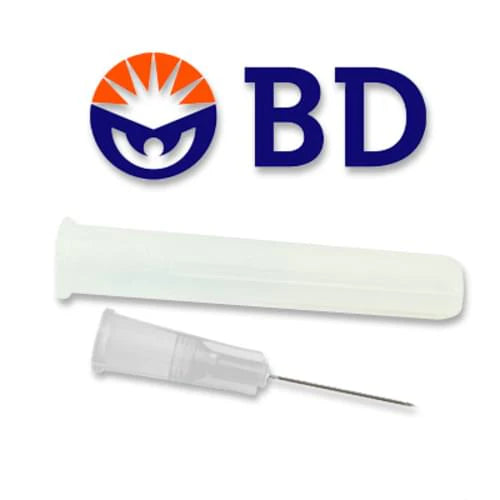 BD PrecisionGlide Hypodermic Needle, 27G x 0.5", Regular Wall – Box of 100