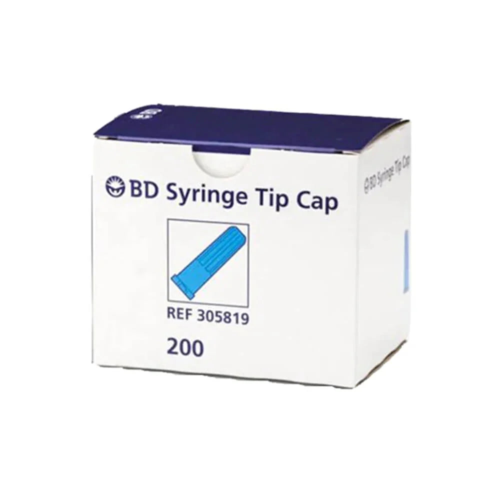 BD Syringe Tip Cap, Blue - Box of 200